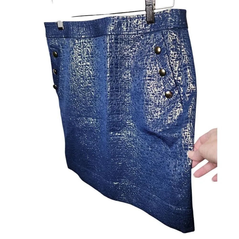 New Banana Republic Heritage Skirt Short Shimmery Womens Size 2 Blue